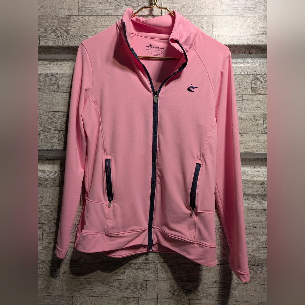 Peter Millar Light Pink Utility Jacket with Navy Accents